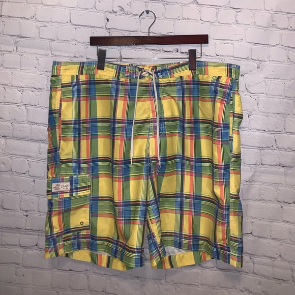 Chaps Other - Chaps Yellow Multicolor Plaid Swim trunks size XXL